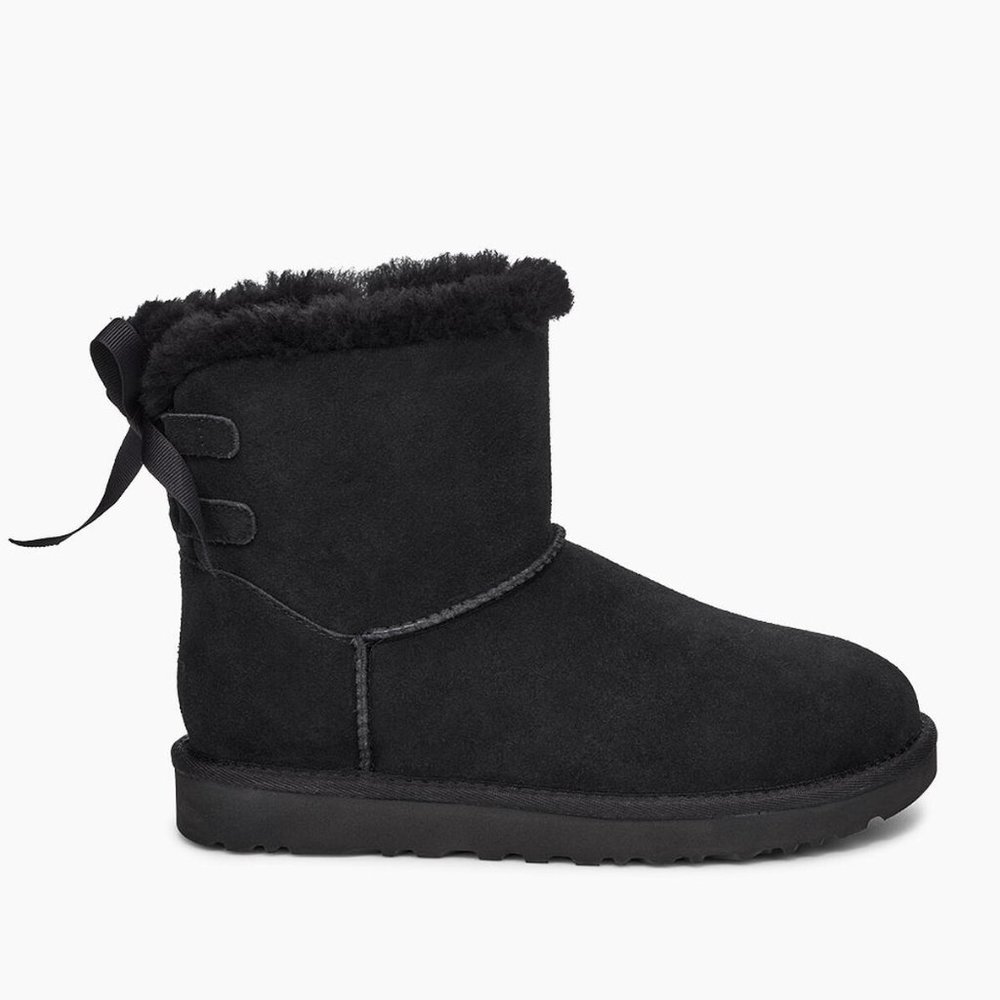 UGG MINI CONTINUITY BOW BLACK BOOT NEW IN ORIGNAL BOX - Picture 2 of 4